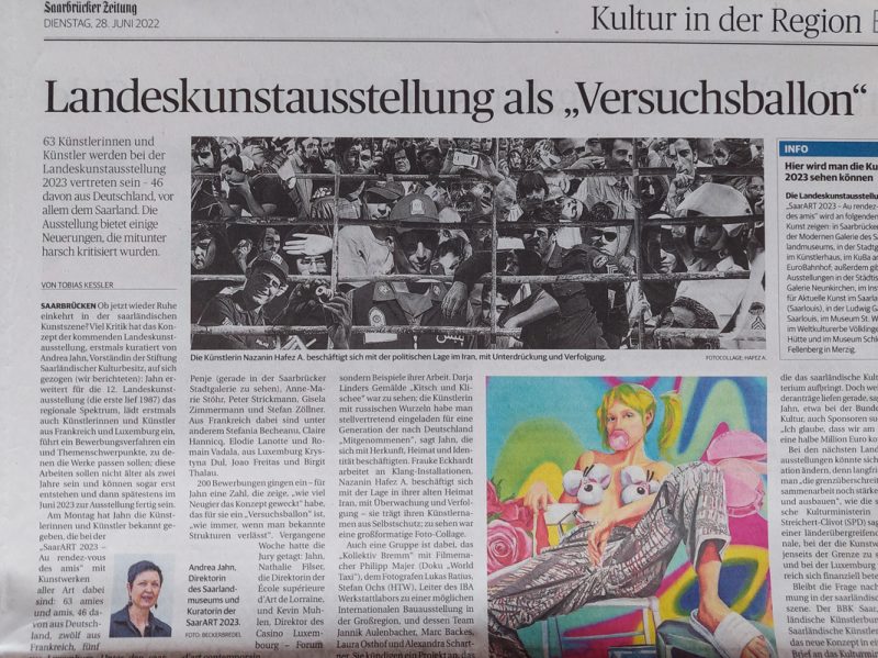 Article in the "Saarbrückener Zeitung" About SaarArt 2023
